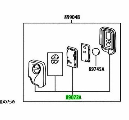 Genuine Lexus RX270 RX350 RX450h Key Fob Housing Case Set Only 89072-486001
