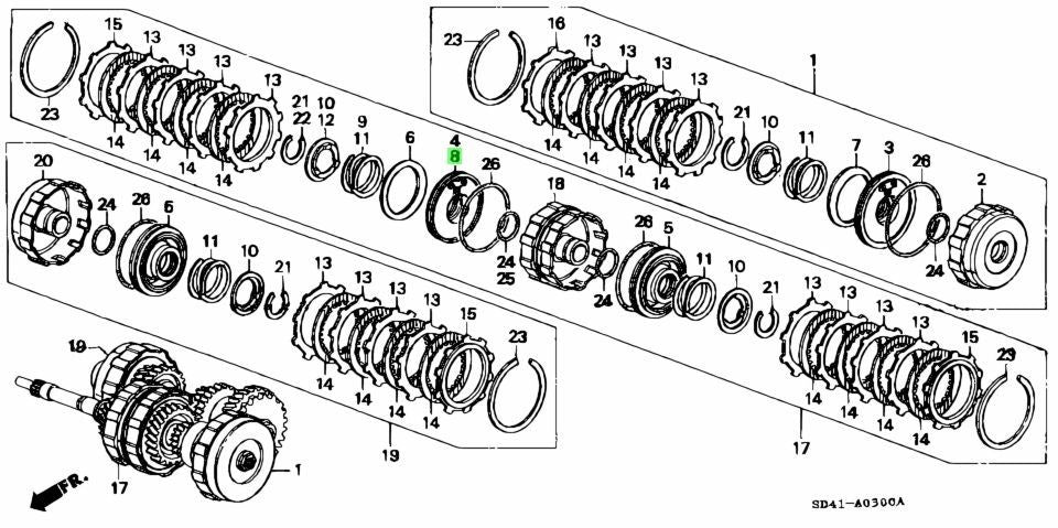 OEM HONDA Piston Second Clutch Prelude Civic 22540-PG4-0000