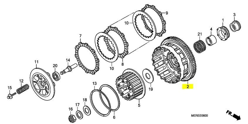 【NEW】Honda Genuine 2007-2023 CBR600RR CLUTCH OUTER 22100-MFJ-D00