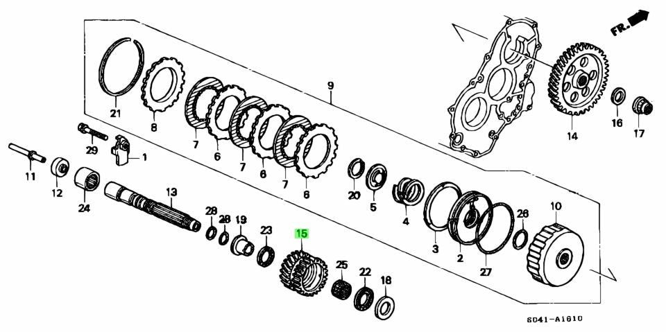 OEM Honda Integra Civic CR-V Domani AT Sub Shaft Fourth Gear 23491-P4P-A000
