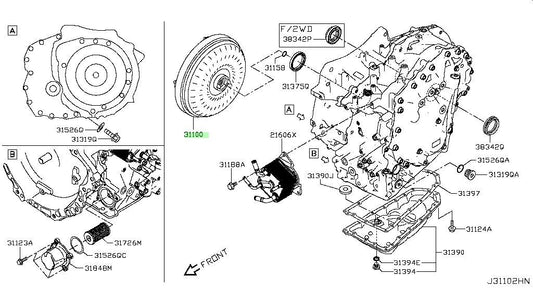 New Genuine Nissan Torque Converter Assembly 31100-3VX1A OEM1