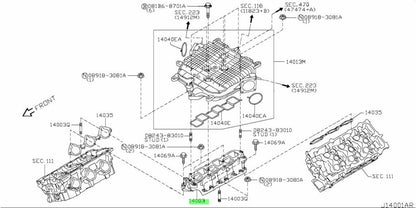 Genuine Nissan 350Z Infiniti G35 VQ35HR Lower Intake Manifold 14003-JK20A OEM0