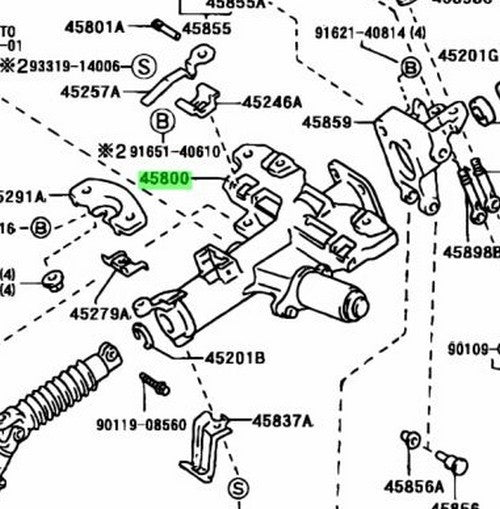 OEM Lexus LS400 Celsior Telescopic Steering Gear Assy 45800-50050 UCF20 UCF211