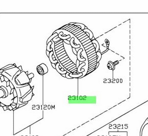 NEW Genuine Nissan Alternator Stator Assembly Generator OEM 23102-5X21A1
