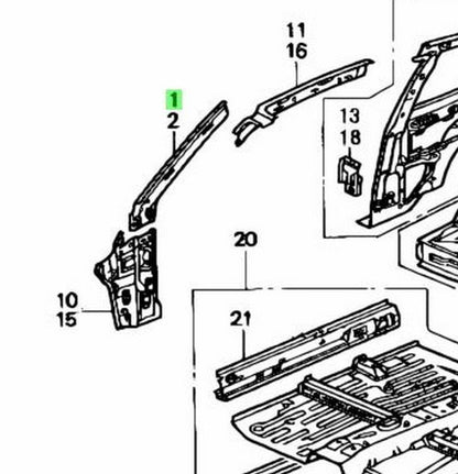 OEM Honda Civic EG 3 Door 1992-1995 04637-SR3-300ZZ RH Front Inner Upper Pillar0