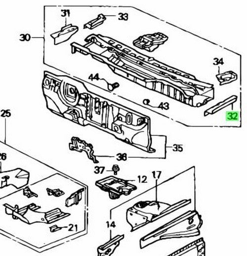 OEM Honda Civic EG EG6 EG8 EG9 61130-SR3-E00ZZ LH Dashboard Upper Member Genuine1
