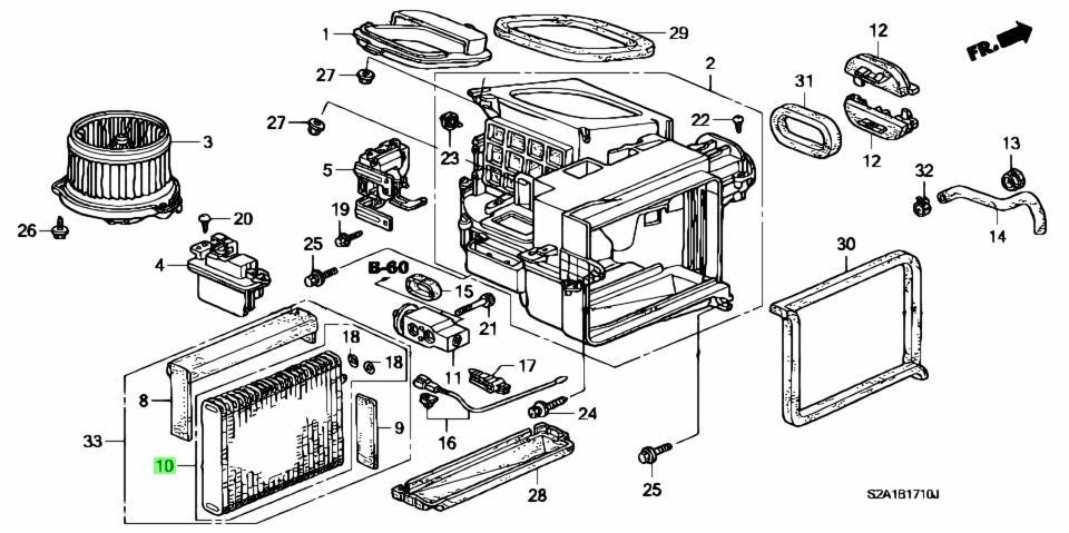 OEM EVAPORATOR COMP. Genuine Honda S2000 AP2 80215-S2A-013