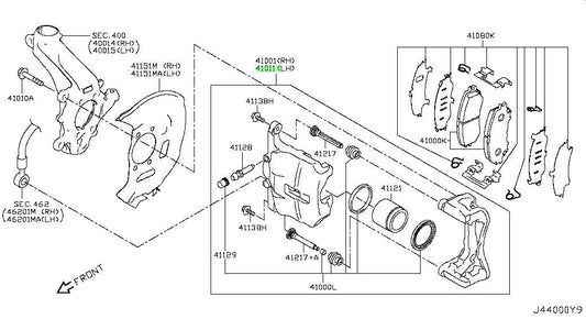 Genuine Nissan Disc Brake Caliper 41011-4BA0C1