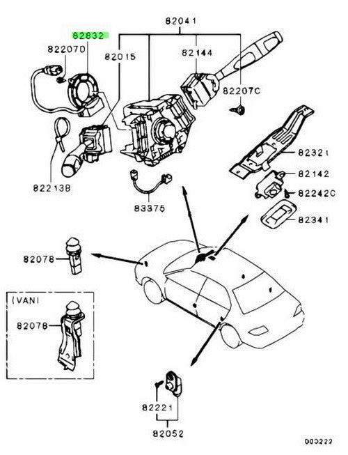 Genuine Mitsubishi Lancer Evo CT9A Steering Angle Sensor MR3438021