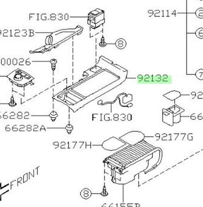 NEW Genuine Subaru Console Cover OEM 92136-FG010VH1