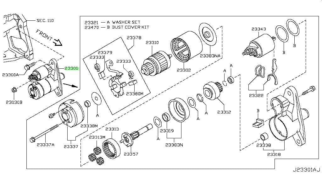 STARTER MOTOR OEM 17-20 NISSAN ROGUE SPT 1YR WRNTY 233004BB0B1
