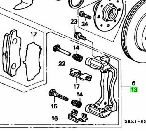 OEM Honda Civic EG6 Del Sol Left Front Brake Caliper 45230-SR3-V02 Genuine1