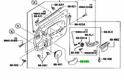 OEM Mazda DOOR TRIM KNEE PAD RX-7 FD3S F104-68-4Z01