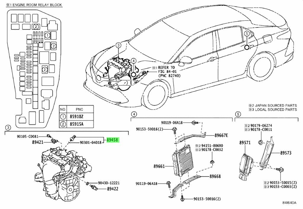 Genuine Toyota Lexus Fuel Pressure Sensor 89458-33041 ES300h ES350 ES250 LS5001