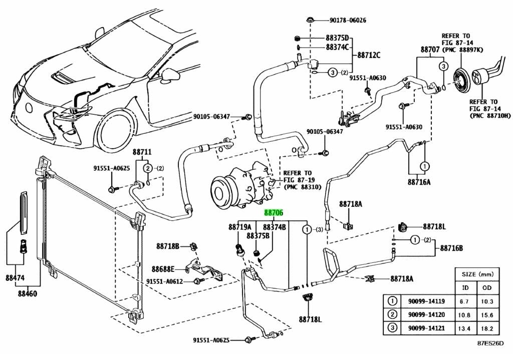 Genuine Toyota Lexus GS F RC F A/C Liquid Pipe Sub-Assy 88706-241601