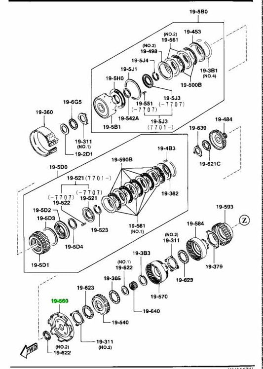 OEM Mazda RX-7 FD3S Eunos Cosmo JCES BV65-19-560 Sun Gear Automatic Transmission0