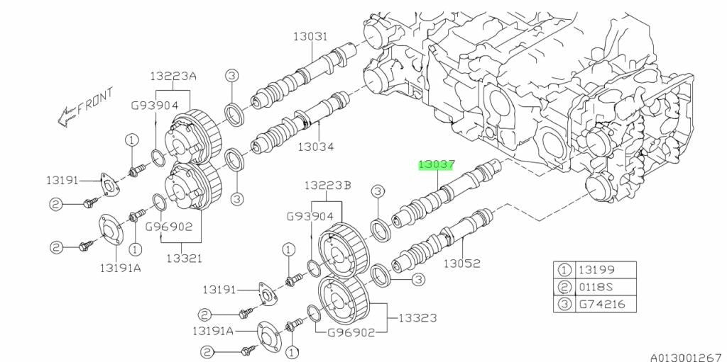Subaru Genuine Engine Camshaft Left 13037AA730 Fits Sti & Wrx 2010-2021 Models1
