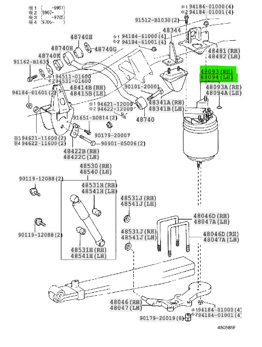 OEM Genuine Toyota SLEEVE SUB-ASSY REAR SUSPENSION LH＆RH 48093-36030 48094-360301