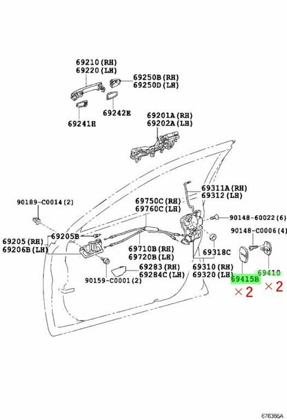 OEM Genuine TOYOTA LEXUS DoorLockStriker Plate Cover 69410-33020×2 69415-33010×21