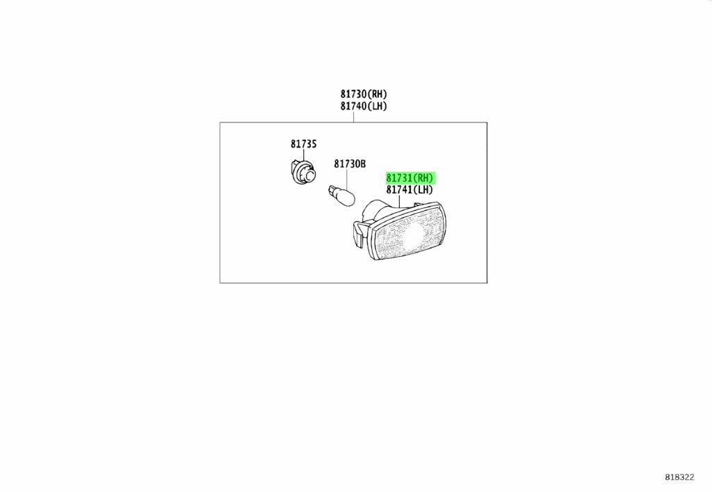 Genuine Toyota Side Turn Signal Lamp Lens 81731-53011 Set of 2 OEM New1
