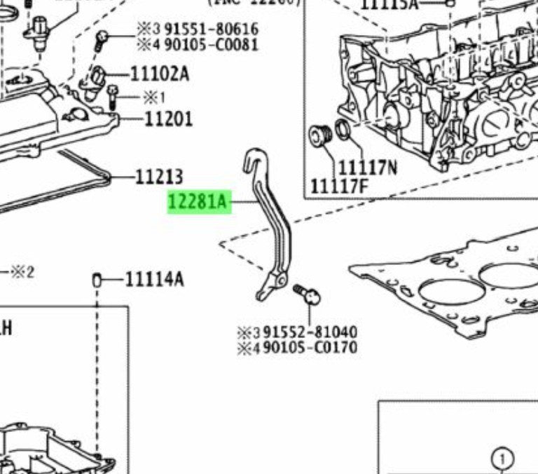 OEM Genuine TOYOTA Lexus Engine Hanger No.1 Bracket 12281-36020 12281360201