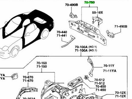 OEM MAZDA REAR END PANEL RX-7 FD3S F100-70-750C1