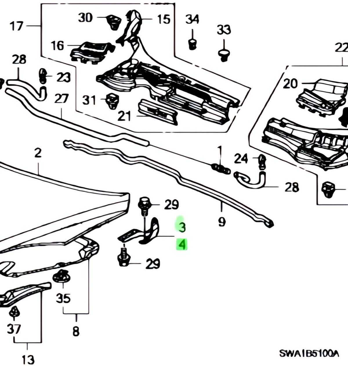 OEM HINGE COMP HOOD R＆L SET Genuine HONDA CR-V 60170/60120-SWA-000ZZ