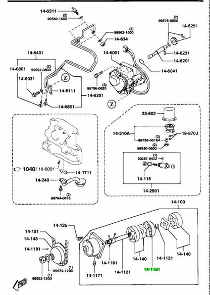 OEM Mazda RX-7 FD3S 13B Oil Pump Middle Plate NF01-14-135 Genuine0