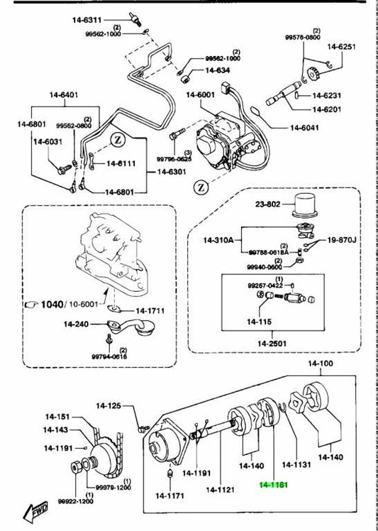 OEM Mazda RX-7 FD3S 13B Oil Pump Middle Plate NF01-14-135 Genuine0
