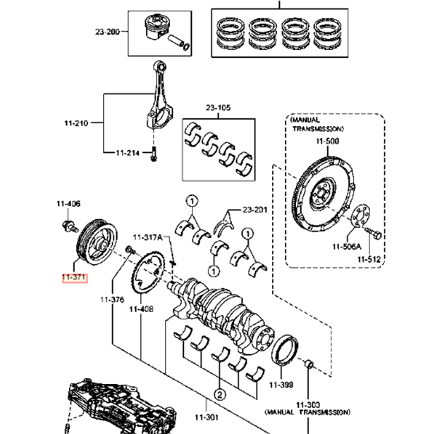 OEM PULLEY,CRANKSHAFT Genuine Mazda CX-5 PE0111400A