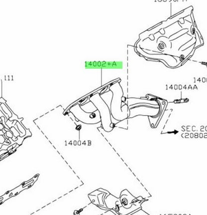 Genuine Nissan 350Z Infiniti G35 VQ35HR LH Exhaust Manifold 14002-JK21B1