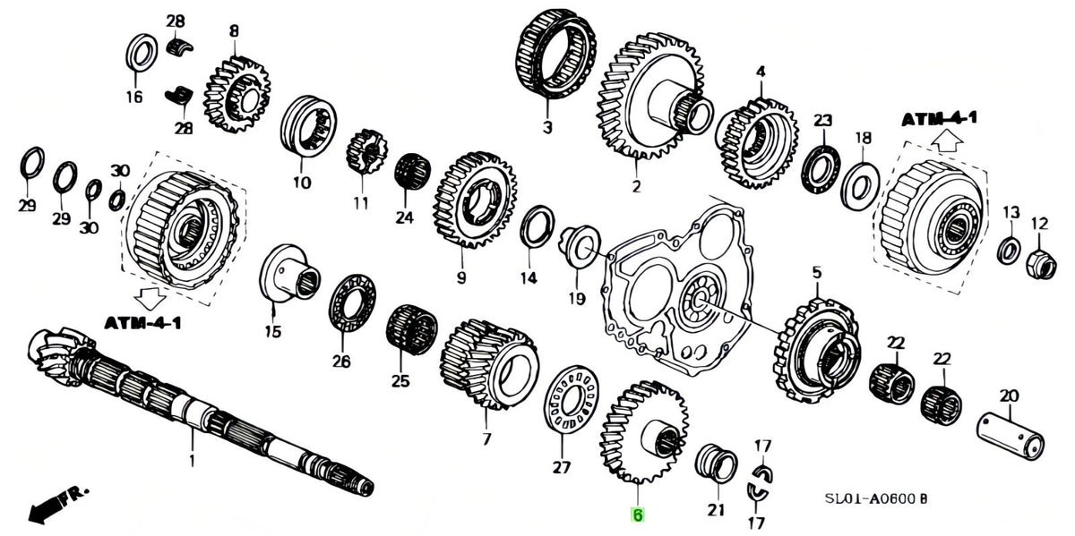 OEM GEAR, COUNTERSHAFT SECOND Genuine Acura NSX 23441-PR9-000