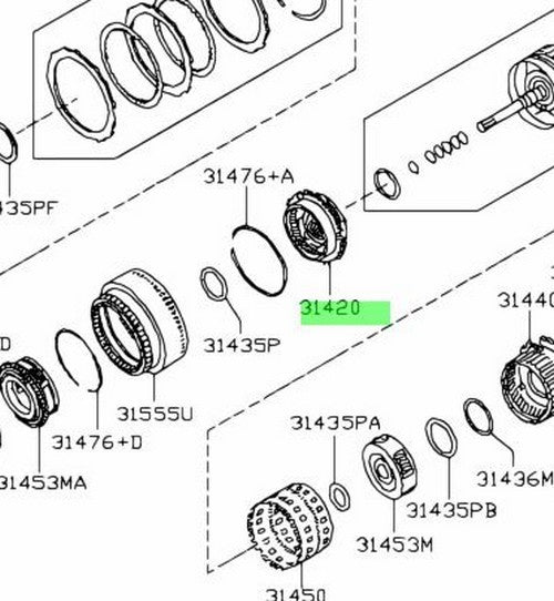 Genuine Nissan Front Planet Carrier Assembly 31420-1XJ0A1