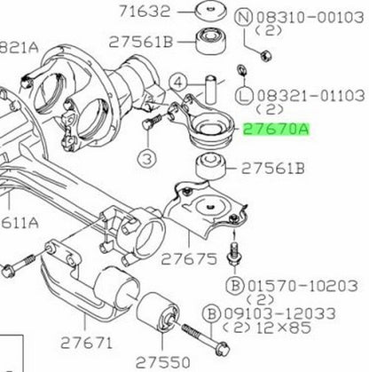 27630-52D00-000 Suzuki Bracket,diff mount rr 2763052D00000, New Genuine OEM Part1
