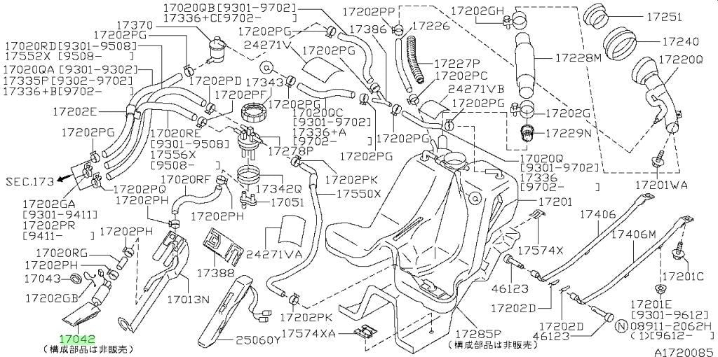 New Genuine Nissan In-Tank Fuel Pump Assembly 17042-70T00 OEM0