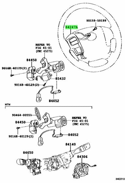 Genuine Toyota Hiace GDH201V Steering Pad Switch LH OEM 84247-260201