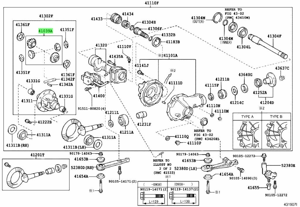 4103971020 Genuine Toyota GEAR KIT, DIFFERENTIAL 41039-710201