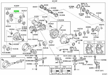 4103971020 Genuine Toyota GEAR KIT, DIFFERENTIAL 41039-710201