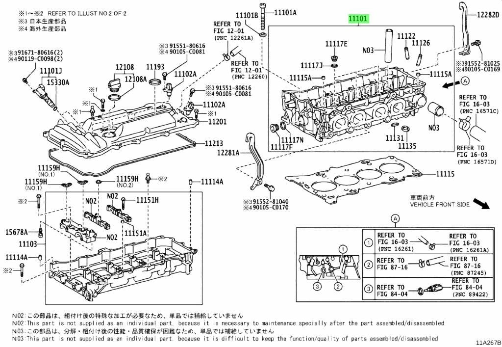Genuine TOYOTA Lexus Engine CylinderHeadAssembly 09/2011- 11101-39776 11101397761