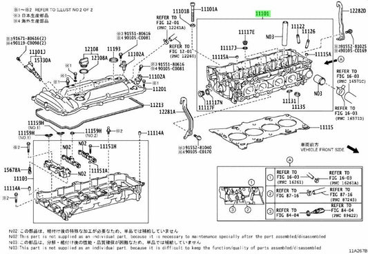 Genuine TOYOTA Lexus Engine CylinderHeadAssembly 09/2011- 11101-39776 11101397761