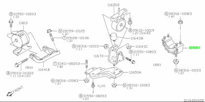 11710-54G02-000 Suzuki Mounting,eng rr 1171054G02000, New Genuine OEM Part