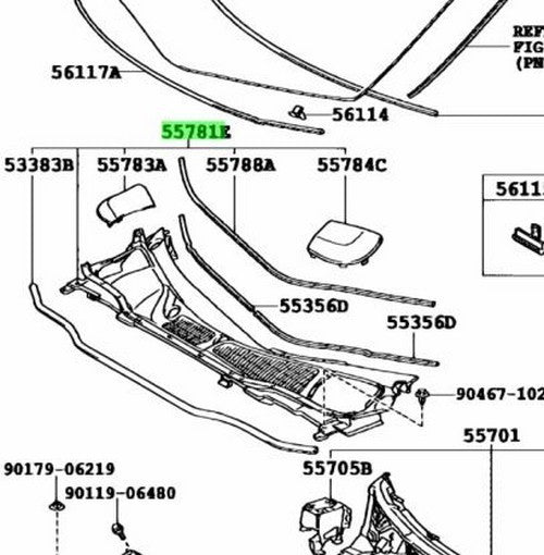 OEM TOYOTA Lexus RX270/350/450H Cowl Top Ventilator Louver Sub-Assy 55708-481001