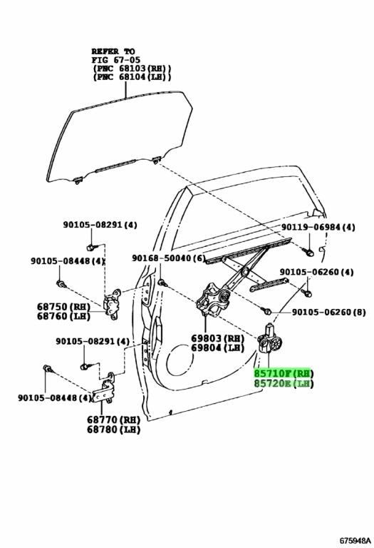 Lexus RX270 RX350 RX450h Rear Window Motors RH LH 85710-48080 85720-48090 OEM0