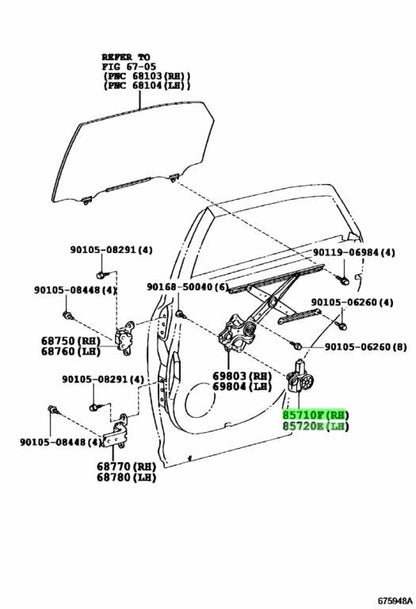 Lexus RX270 RX350 RX450h Rear Window Motors RH LH 85710-48080 85720-48090 OEM0