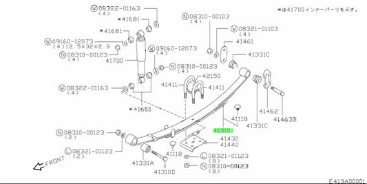41310-70A11-000 Suzuki Spring assy,rear 4131070A11000, New Genuine OEM Part