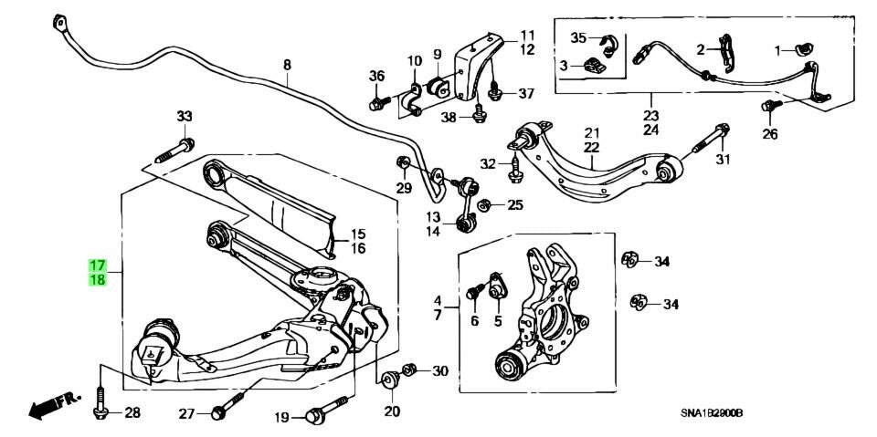 OEM HONDA Rear Track Trailing Arm R&L SET for Honda Civic DBA-FD1