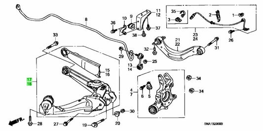 OEM HONDA Rear Track Trailing Arm R&L SET for Honda Civic DBA-FD1