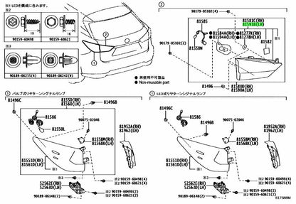 Toyota Genuine LENS & BODY, RR 81591-48201 NEW1