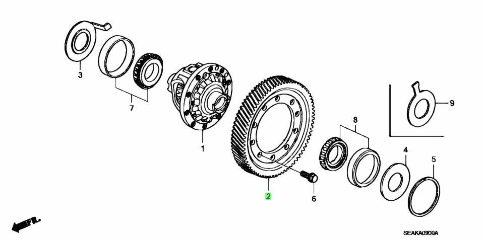 OEM GEAR, FINAL DRIVEN Genuine Honda Accord 41233-RH3-020
