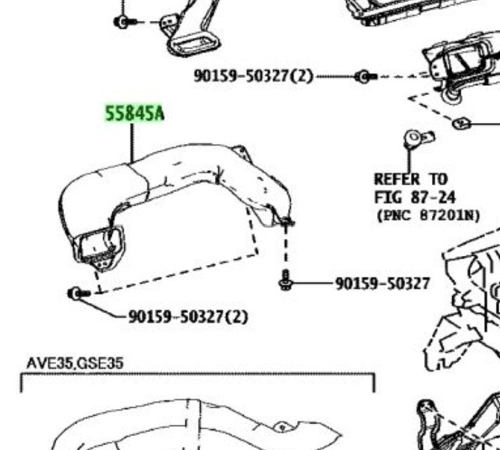 OEM Genuine TOYOTA Lexus Heater To Register Duct No.1 55845-53060 55845530601